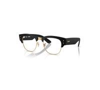 Ray-Ban Eyeglasses Unisex Mega Clubmaster Optics Liteforce - Sand Black Frame Clear Lenses Polarized 52-21