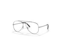 Ray-Ban Eyeglasses Unisex New Aviator Optics - Silver Frame Clear Lenses Polarized 55-14