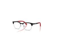 Ray-Ban Eyeglasses Unisex Rb1641 Optics Kids Bio-based - Black On Rubber Red Frame Clear Lenses Polarized 48-17