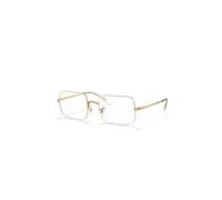 Ray-Ban Eyeglasses Unisex Rb1969v Rectangle - Shiny Gold Frame Clear Lenses 54-19