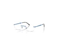 Ray-Ban Eyeglasses Unisex Rb3767v Optics - Light Blue Frame Clear Lenses Polarized 52-18