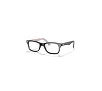 Ray-Ban Eyeglasses Unisex Rb5228 Optics - Black On White Frame Clear Lenses 53-17
