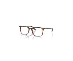 Ray-Ban Eyeglasses Unisex Rb5421 Optics - Striped Brown & Red Frame Clear Lenses Polarized 53-19