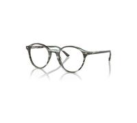 Ray-Ban Eyeglasses Unisex Rb5430 Optics - Striped Green Frame Clear Lenses Polarized 49-21