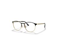 Ray-Ban Eyeglasses Unisex Rb6375 Optics - Black On Gold Frame Clear Lenses Polarized 53-18