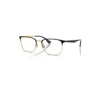 Ray-Ban Eyeglasses Unisex Rb6421 Optics - Black & Gold Frame Clear Lenses Polarized 56-18