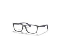 Ray-Ban Eyeglasses Unisex Rb7056 Optics - Black Frame Clear Lenses Polarized 55-17