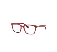 Ray-Ban Eyeglasses Unisex Rb7144m Scuderia Ferrari Collection - Red Frame Clear Lenses 53-18