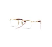 Ray-Ban Eyeglasses Unisex Rb7552 Optics - Arista Gold Frame Clear Lenses Polarized 54-19