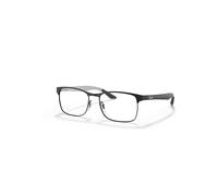 Ray-Ban Eyeglasses Unisex Rb8416 Optics - Black On Gunmetal Frame Clear Lenses Polarized 53-17