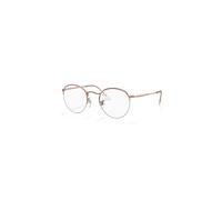 Ray-Ban Eyeglasses Unisex Round Gaze - Shiny Rose Gold Frame Clear Lenses 51-22