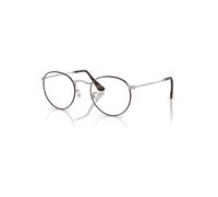 Ray-Ban Eyeglasses Unisex Round Metal Optics - Matte Silver Frame Clear Lenses 47-21