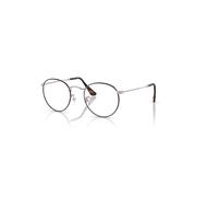 Ray-Ban Eyeglasses Unisex Round Metal Optics - Matte Silver Frame Clear Lenses 50-21