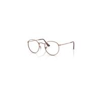 Ray-Ban Eyeglasses Unisex Round Metal Optics - Rose Gold Frame Clear Lenses 47-21