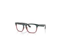 Ray-Ban Eyeglasses Unisex Steve Optics - Dark Green On Translucent Light Red Frame Clear Lenses Polarized 51-18