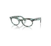 Ray-Ban Eyeglasses Unisex Wayfarer Oval Optics - Striped Transparent Green Frame Clear Lenses Polarized 53-22