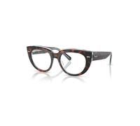 Ray-Ban Eyeglasses Woman Doreen Optics - Dark Havana On Multicolour Frame Clear Lenses Polarized 48-19