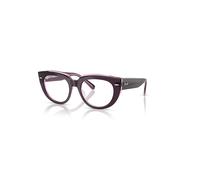 Ray-Ban Eyeglasses Woman Doreen Optics - Violet On Transparent Pink Frame Clear Lenses Polarized 50-19