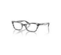 Ray-Ban Eyeglasses Woman Lady Burbank Optics - Striped Blue Frame Clear Lenses Polarized 49-20