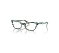 Ray-Ban Eyeglasses Woman Lady Burbank Optics - Striped Green Frame Clear Lenses Polarized 49-20