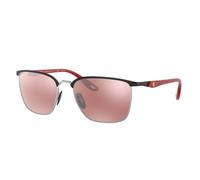 Ray-Ban Unisex Sunglass RB3673M Scuderia Ferrari Collection - Frame color: Black On Silver, Lens color: Silver