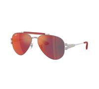 Ray - Ban Unisex RB3762M F1256P Sunglasses Metal Silver Grey Pantos Mirrored