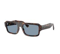 Ray-Ban Sunglasses Unisex Flacko Bio-based - Havana Frame Blue Lenses 53-20