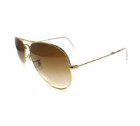 Ray-Ban Folding Aviator Sunglasses, Gold (Frame: Gold, Lenses: Light Brown Gradient 001/51), 55