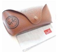 Ray-Ban Genuine Leather Eyewear Case and Cleaning Tissue - Robust Soft Shell Protective Cover for Sunglasses and Reading Glasses