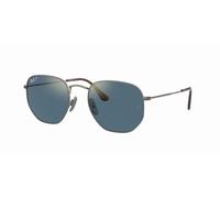 Ray-Ban Hexagonal Titanium Demigloss Gunmetal Polarized Blue Mirror Sunglasses