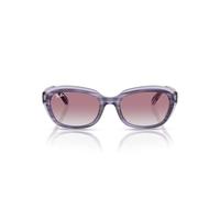 Ray-Ban Kids Rj9081s Butterfly Sunglasses, Striped Violet On Transparent/Grey Gradient Violet, 48mm, Striped Violet on See-through / Grey Gradient Violet, 48 mm
