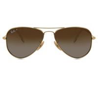 Ray-Ban Kids RJ9506S Junior Aviator Polarized 223/T5 Kids' Sunglasses Gold Size 52