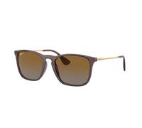Ray - Ban Man RB4187 CHRIS 6593T5 Sunglasses Injected Brown Brown Squared Polarized