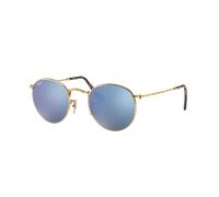 Ray-Ban Man Sunglass RB3447N Round Flat Lenses - Frame color: Arista Gold, Lens color: Blue Gradient