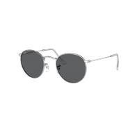 Ray-Ban Man Sunglass Round Metal Legend Gold - Frame color: Silver, Lens color: Dark Grey