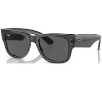 Ray-Ban Unisex Sunglass RB0840S Mega Wayfarer - Frame color: Transparent Black, Lens color: Dark Grey