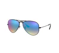 Ray-ban Men Mod. 3025 Sunglasses , size 58 mm ,Black ( Shiny Black / Mirrorgradientblue )