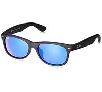 Ray-Ban Men's 0RB2132F 55 622/17 Sunglasses, Gummi Schwarz Grau Spiegel Blue, 55 Mm