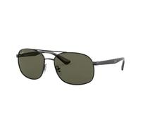 Ray-Ban POLARIZED RB3593 002/9A 58mm Mens Square Metal Sunglasses BLACK GREEN