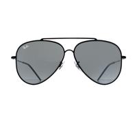 Ray-Ban Men's Aviator Black Silver Mirror RB0101S Aviator Reverse Ray-Ban Black One Size