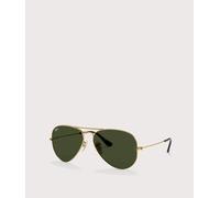 Ray-Ban Mens Aviator Large Metal Sunglasses - Colour: 181 Arista Gold-Green Lens - Size: 58