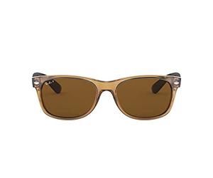 Ray-Ban Men's New Wayfarer Sunglasses, Gold Frame/Brown B-15xlt Lens, 55 mm UK