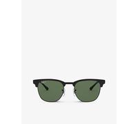 Ray-Ban Mens Ray-Ban Rb3716 Clubmaster Metal Square Sunglasses Black