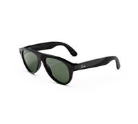 Ray-Ban Meta Gen 3 Aviator AI Glasses - Shiny Black - Transitions Lenses | Over 8H Battery, 6-Mic Array, Slim Frame - Transitions® Graphite Green clear-to-dark lenses with a Shiny Black frame
