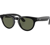 RAY-BAN Meta Headliner (Standard) Smart Glasses - Shiny Black, Polarised G15 Green