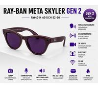 Ray - Ban Unisex Ray - Ban Meta RW4014 Skyler 601/CH - GEN 2 Sunglasses Injected Black Transparent Geometric Transitions Photochromatic