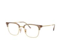 Ray-Ban Eyeglasses Unisex New Clubmaster Optics - Gold Frame Clear Lenses Polarized 53-20