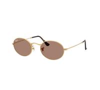Ray - Ban Unisex RB3547 OVAL 001/1A Sunglasses Metal Gold Violet Round Normal