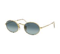 Ray - Ban RB3547 OVAL 001/3M Unisex Sunglasses Metal Gold Blue Round Normal Shaded