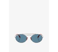 Ray-Ban Ray-Ban x Scuderia Ferrari Rb3775M Round-Frame Metal Sunglasses Silver